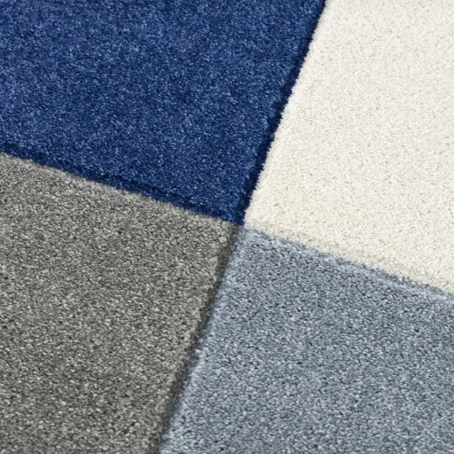 Livone Kinderteppich Patchwork blau, Teppichgrösse: 120 x 180 cm