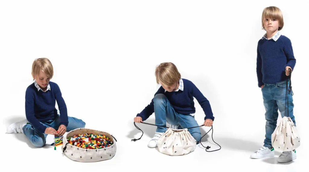 Play&Go Spielzeugsack, Spielzeugkorb, Spielzeug aufbewahrungstasche - Mini, Farbe: Kirschgold