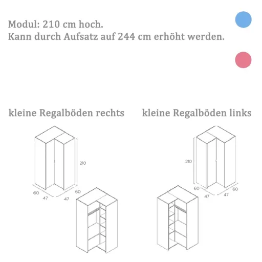 Muba Bespoke System Eckschrankmodul 2-türig