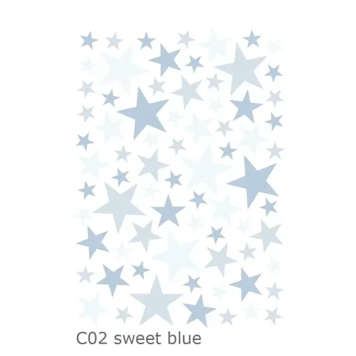 Lilipinso Wandsticker Basics gemischte Sterne, Farbe: dusty ice blue