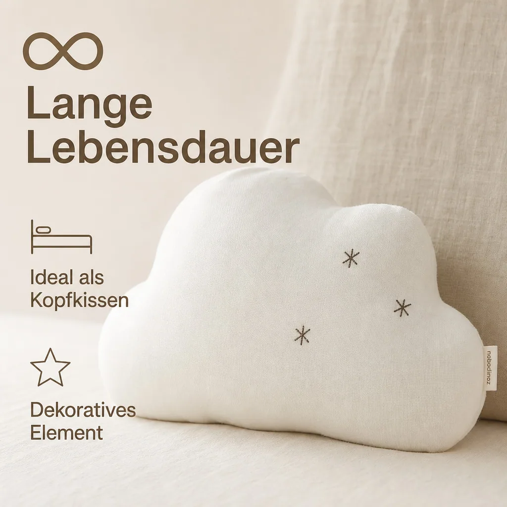 Nobodinoz WABI SABI Wolkenkissen, Babykissen, 37 x 25 cm, Farbe: NATURAL