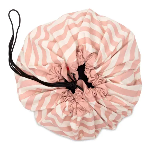 Play&Go Spielzeugsack, Spielzeugkorb, Spielzeug aufbewahrungstasche, Farbe: Streifen Pink Neu