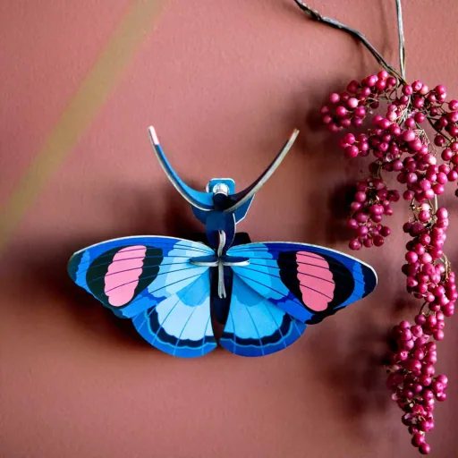 studio ROOF 3D Schmetterling blau Pappe