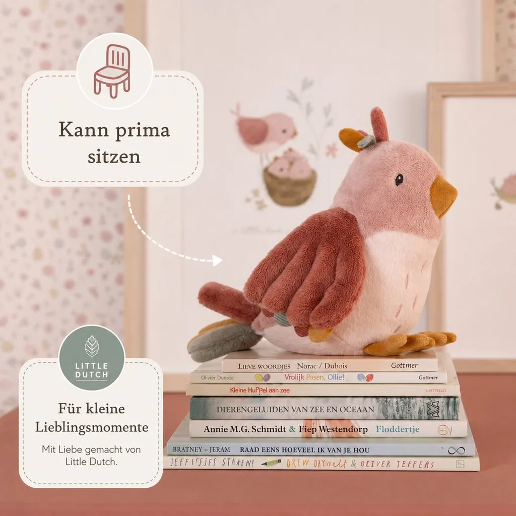 Little Dutch Kuscheltier Vogel Olivia "Flowers & Butterflies" 30 cm