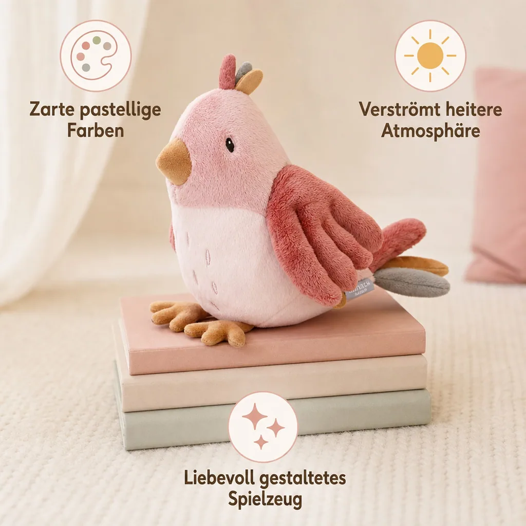 Little Dutch Kuscheltier Vogel Olivia "Flowers & Butterflies" 30 cm