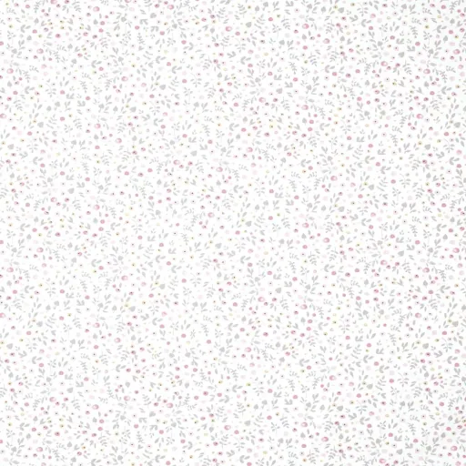 Casadeco My Little World Stoff Streublümchen grau rosa