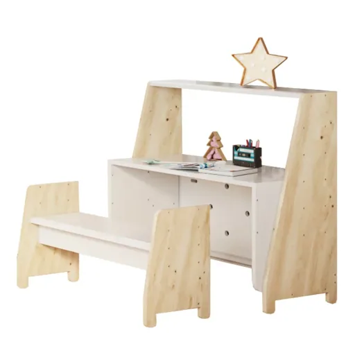 Mathy by Bols "Asymetry" Baby Beistellbett umbaubar zum Schreibtisch mit 2 Regalen