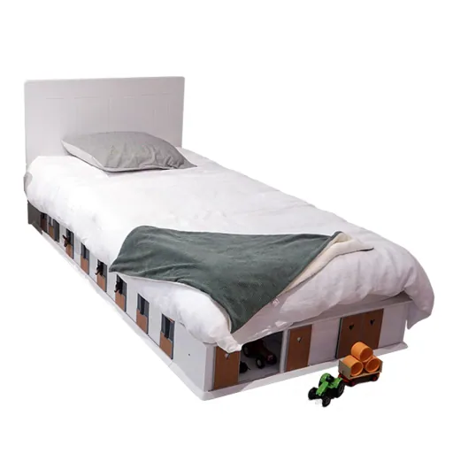 Mathy by Bols BOXES Kinderbett 1 Seite Stall natur 90 x 190