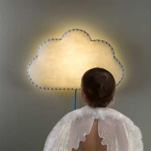 Buokids Softlampe Nachtlicht/Wandlampe Wolke, Ausführung: Wandlampe; Farbe der Naht: blau