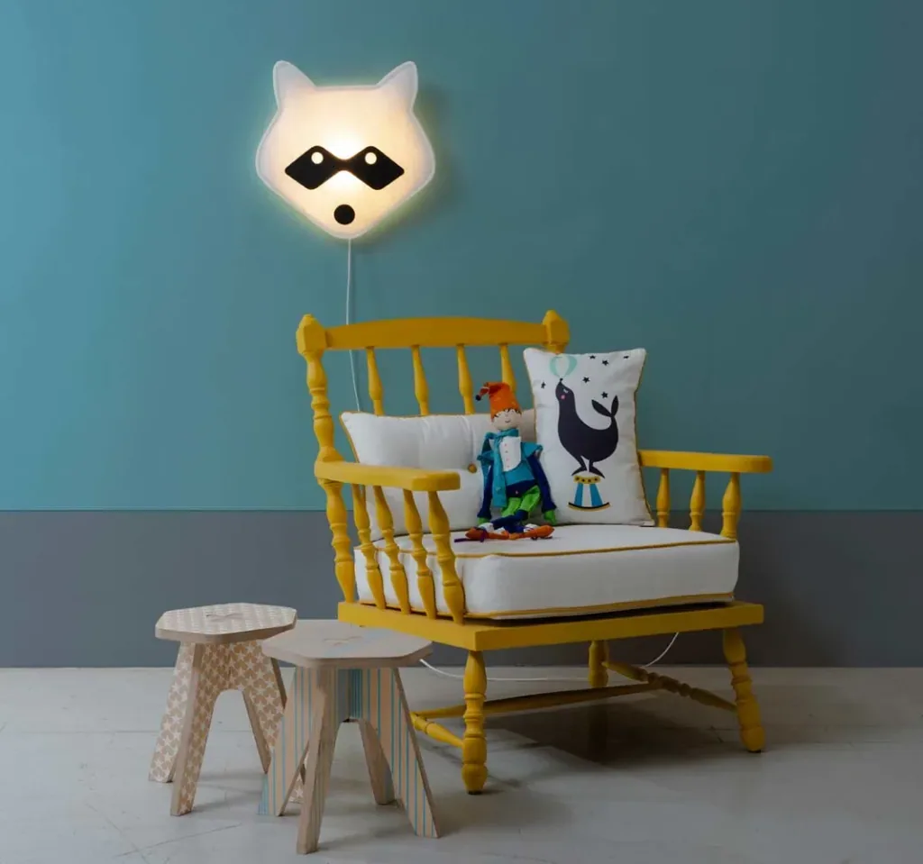 Buokids Soft Wandlampe Waschbär rot