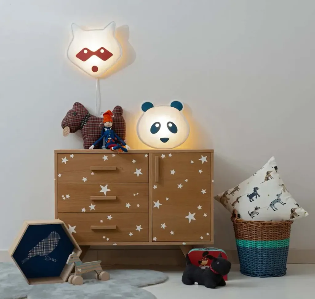 Buokids Soft Wandlampe Waschbär rot
