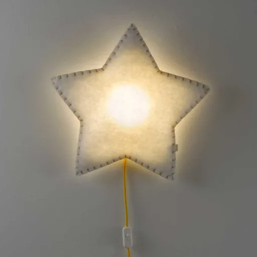 Buokids Softlampe Nachtlicht/Wandlampe Stern, Ausführung: Wandlampe; Farbe der Naht: grau