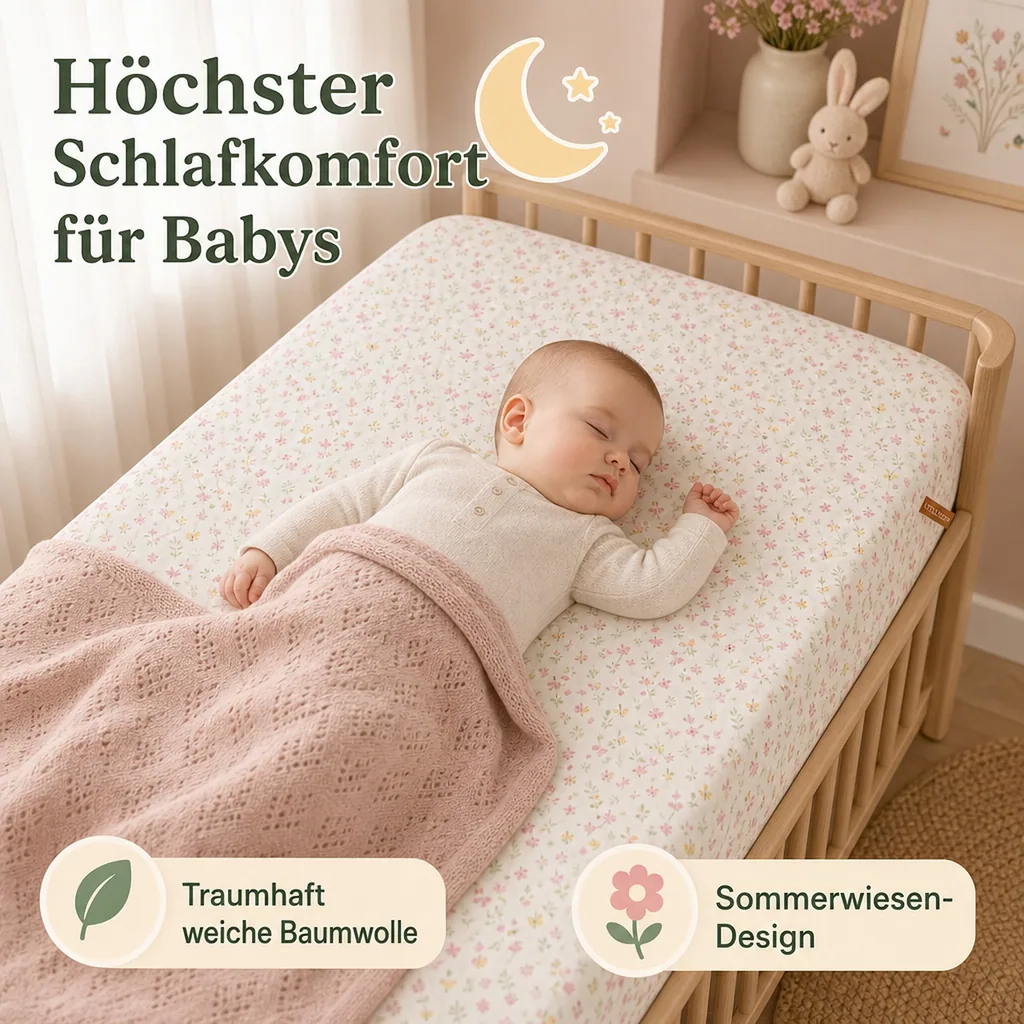 Little Dutch Bettlaken Babybett 70x140 "Flowers & Butterflies"