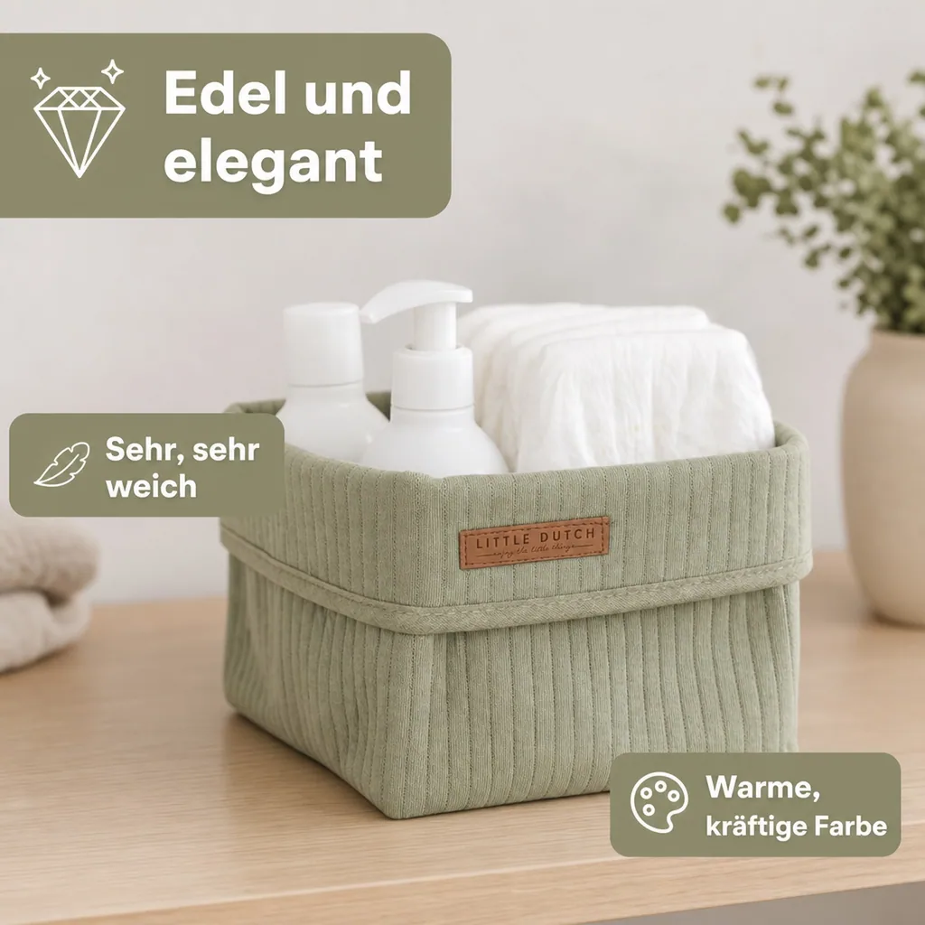 Little Dutch Körbchen klein uni oliv "Pure Olive"