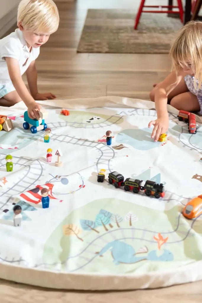 Play&Go Spielzeugsack, Spielzeugkorb, Spielzeug aufbewahrungstasche, Farbe: Zugkarte