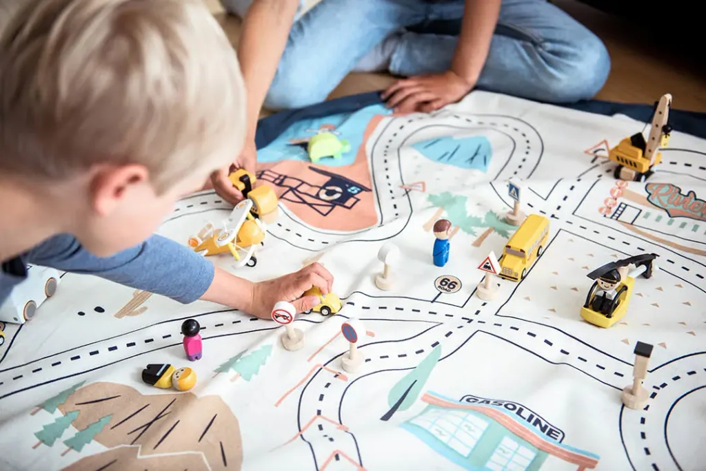 Play&Go Spielzeugsack, Spielzeugkorb, Spielzeug aufbewahrungstasche, Farbe: L.A. Straßenkarte