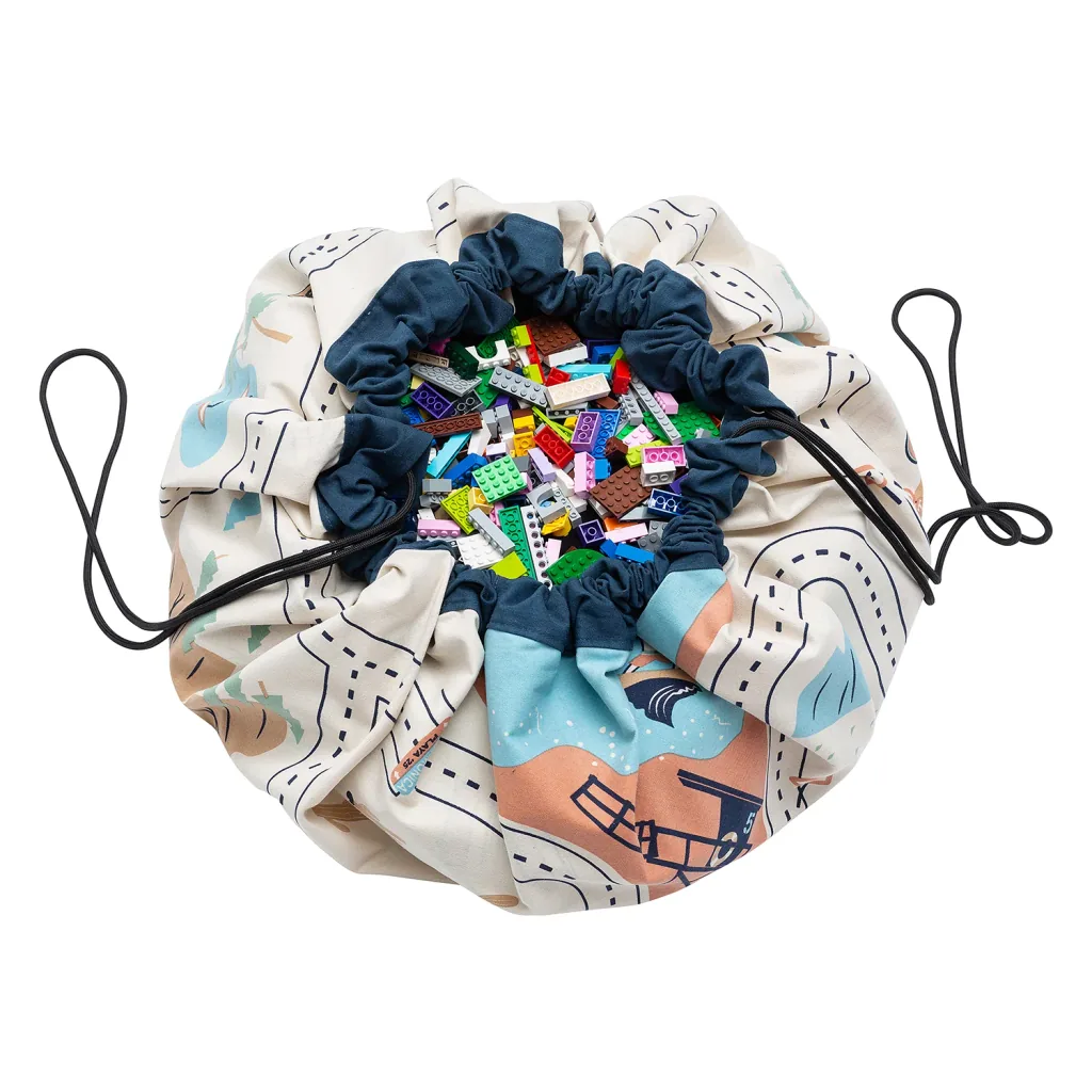 Play&Go Spielzeugsack, Spielzeugkorb, Spielzeug aufbewahrungstasche, Farbe: L.A. Straßenkarte