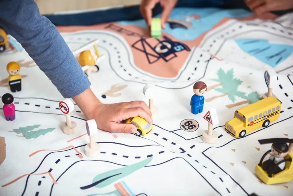 Play&Go Spielzeugsack, Spielzeugkorb, Spielzeug aufbewahrungstasche, Farbe: L.A. Straßenkarte