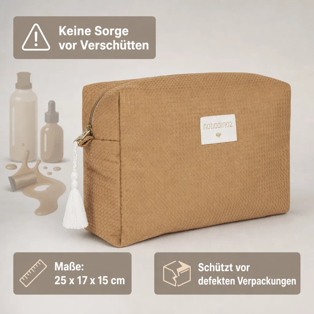 Nobodinoz Diva Wasserdichte Kosmetiktasche Caramel