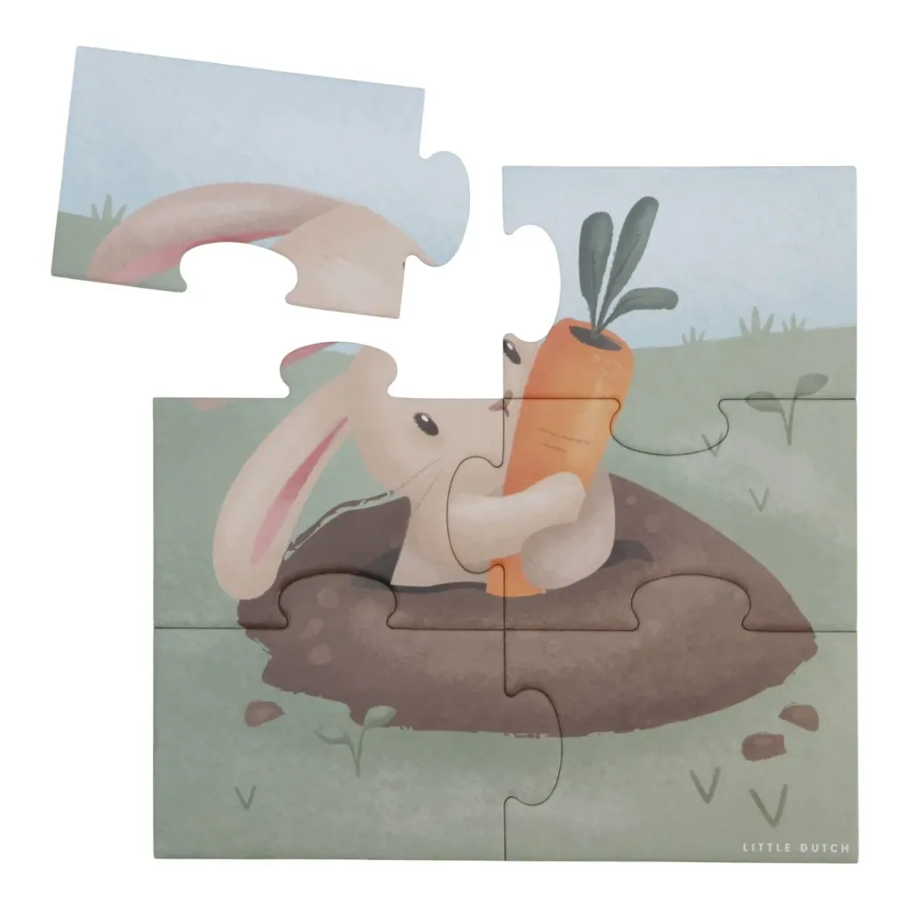 Little Dutch Puzzle-Set Little Farm - 4-teiliges Lernspielzeug mit verschiedenen Schwierigkeitsgraden für Kinder ab 2 Jahren