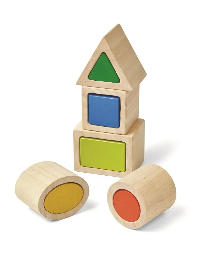 Plan Toys - Stapelspielzeug - Formenboxen, Gummibaumholz