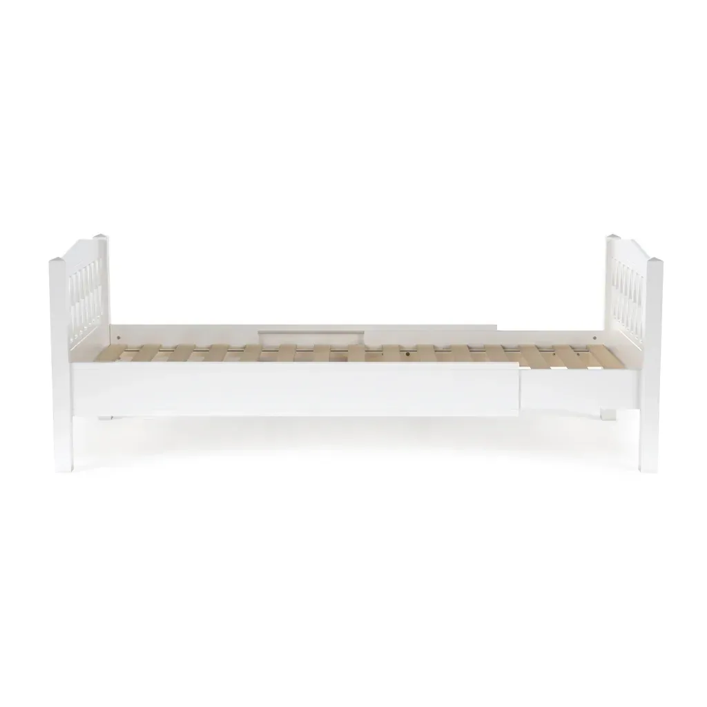 Cam Cam Einzelbett, Juniorbett - Harlequin, Erweiterbares Teenager Bett aus Massivholz, 160-200 cm, Weiß