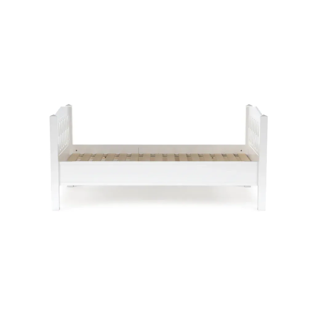 Cam Cam Einzelbett, Juniorbett - Harlequin, Erweiterbares Teenager Bett aus Massivholz, 160-200 cm, Weiß
