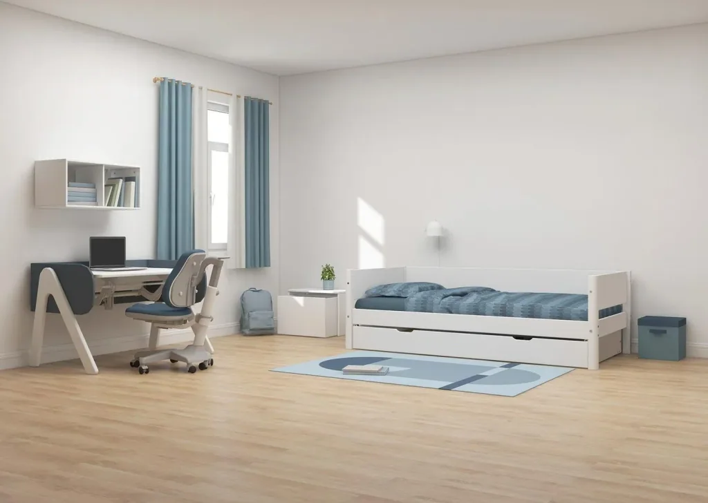 FLEXA Schlafcouch mit Ausziehfunktion, Einzelbett - Hochwertiges MDF und Kiefer, 90x200 cm, Ideal für Gäste
