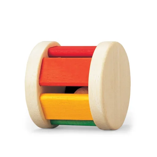 Plan Toys - Krabbelspielzeug - Walze bunt, Gummibaumholz