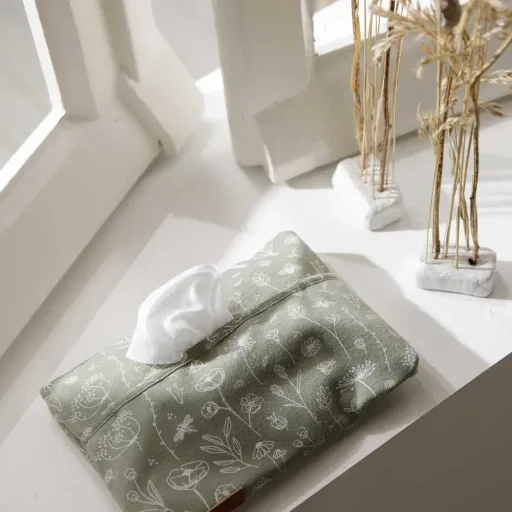 Little Dutch Feuchttuch Box Bezug "Wild Flowers" oliv