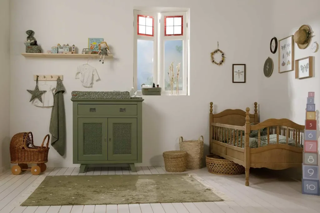 Little Dutch Feuchttuch Box Bezug "Wild Flowers" oliv