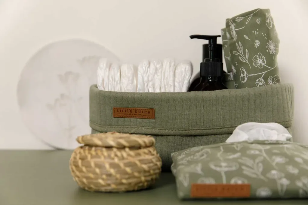 Little Dutch Feuchttuch Box Bezug "Wild Flowers" oliv
