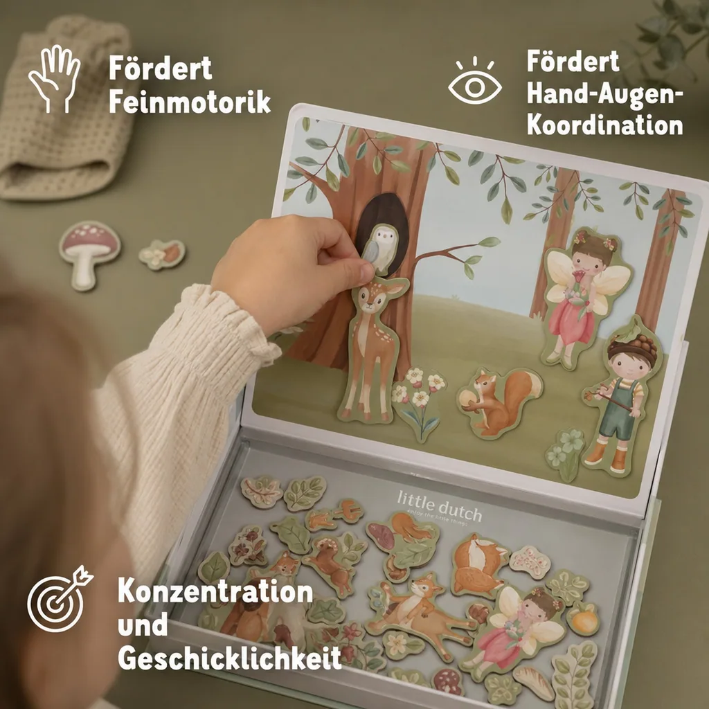 Little Dutch Steckpuzzle, Magnetpuzzle - Forest Friends, Mehrfarbig