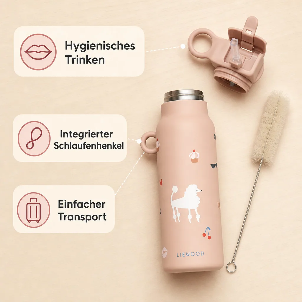 Trinkflasche für Kinder, 350 ml, Paris / Blasse Toskana – Liewood Falk