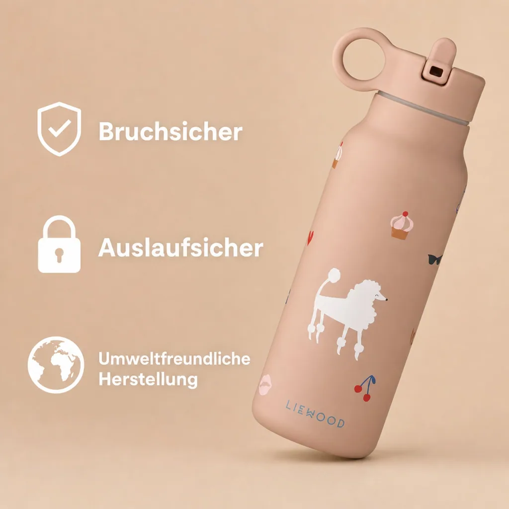 Trinkflasche für Kinder, 350 ml, Paris / Blasse Toskana – Liewood Falk
