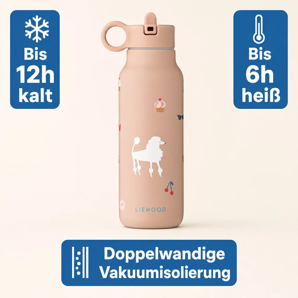 Trinkflasche für Kinder, 350 ml, Paris / Blasse Toskana – Liewood Falk