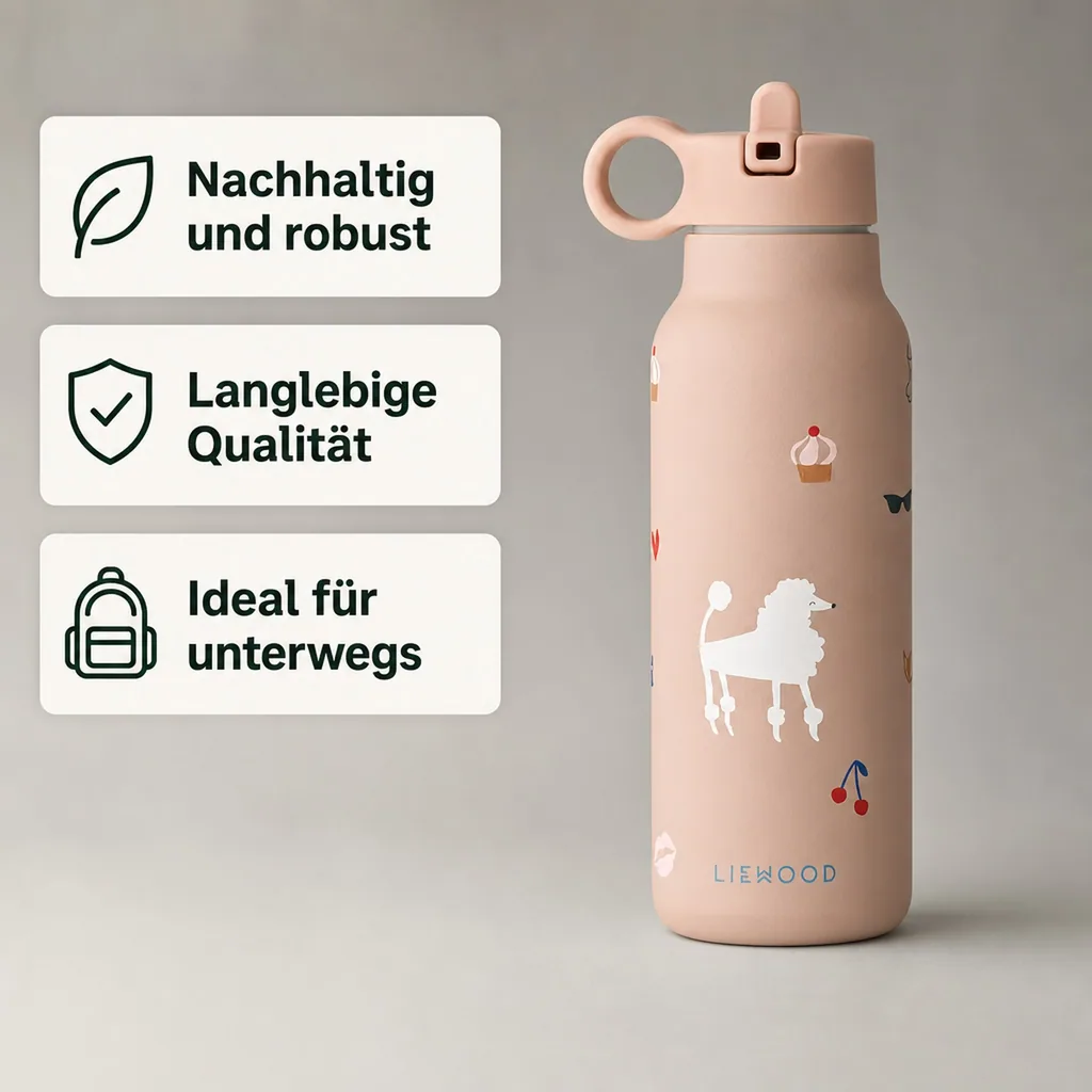 Trinkflasche für Kinder, 350 ml, Paris / Blasse Toskana – Liewood Falk