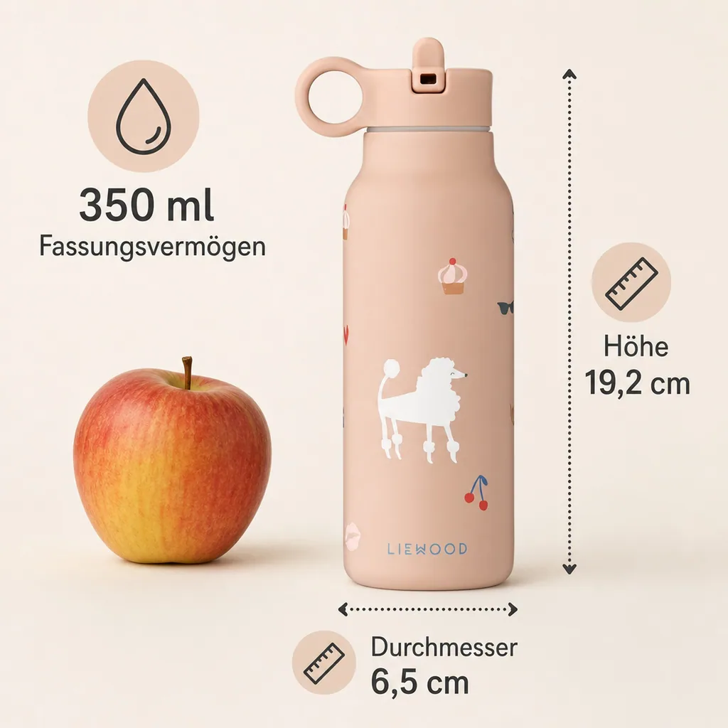 Trinkflasche für Kinder, 350 ml, Paris / Blasse Toskana – Liewood Falk