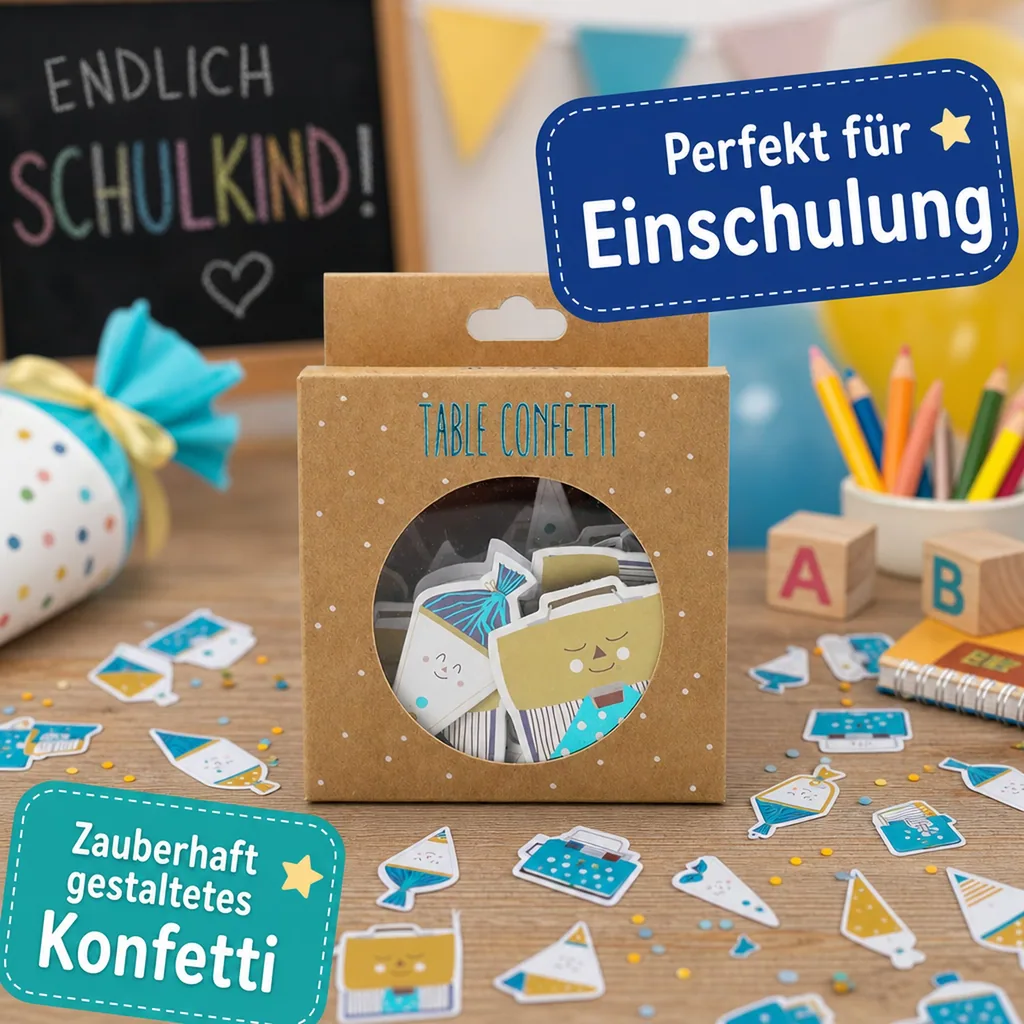 Ava & Yves Tischkonfetti Einschulung kräftig