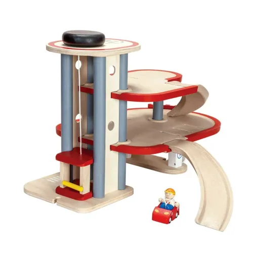 Plan Toys Parkhaus Stromtankstelle Holz