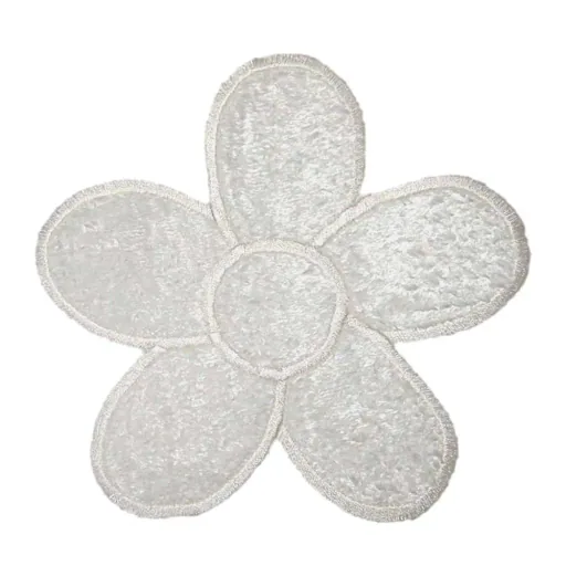 Taftan Lampenschirm geknittert Blume weiß