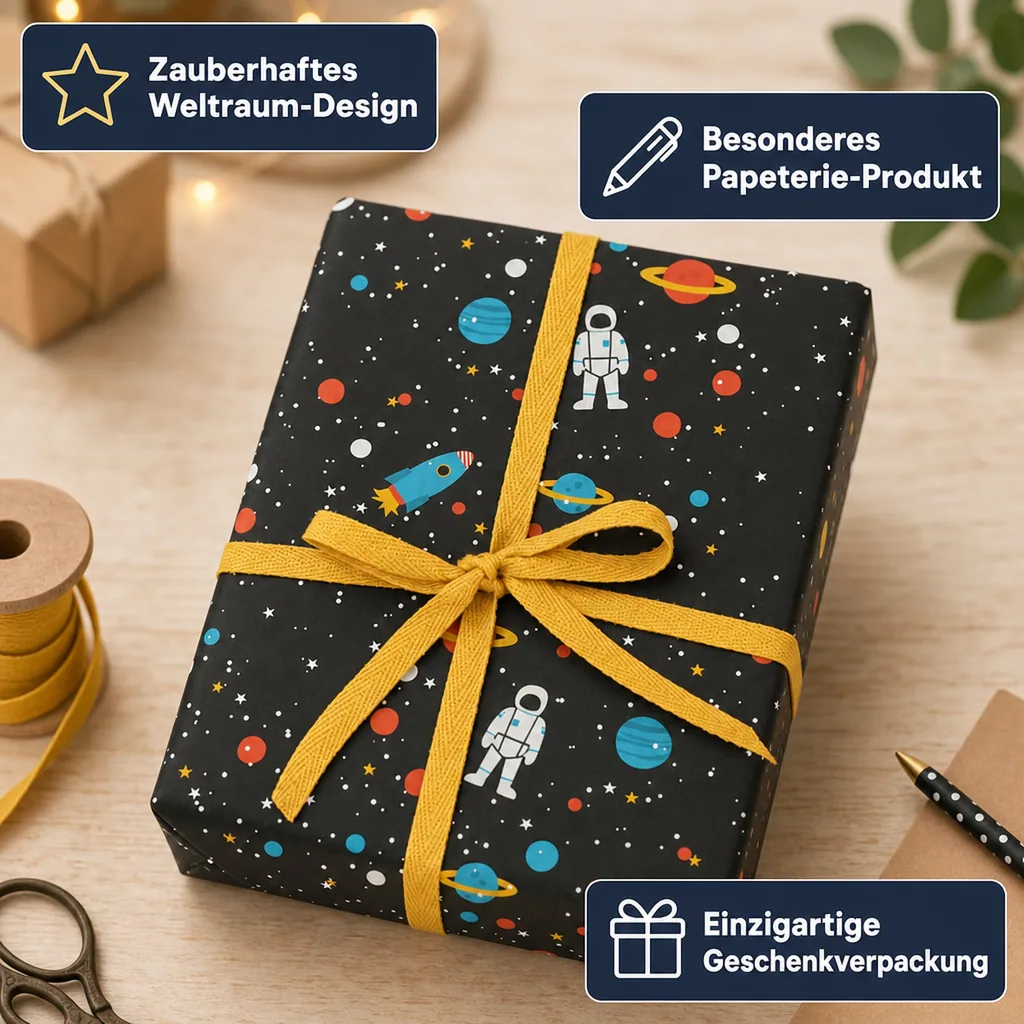 Ava & Yves Geschenkpapier Weltraum