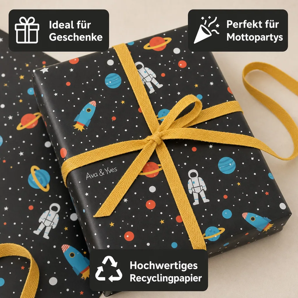 Ava & Yves Geschenkpapier Weltraum