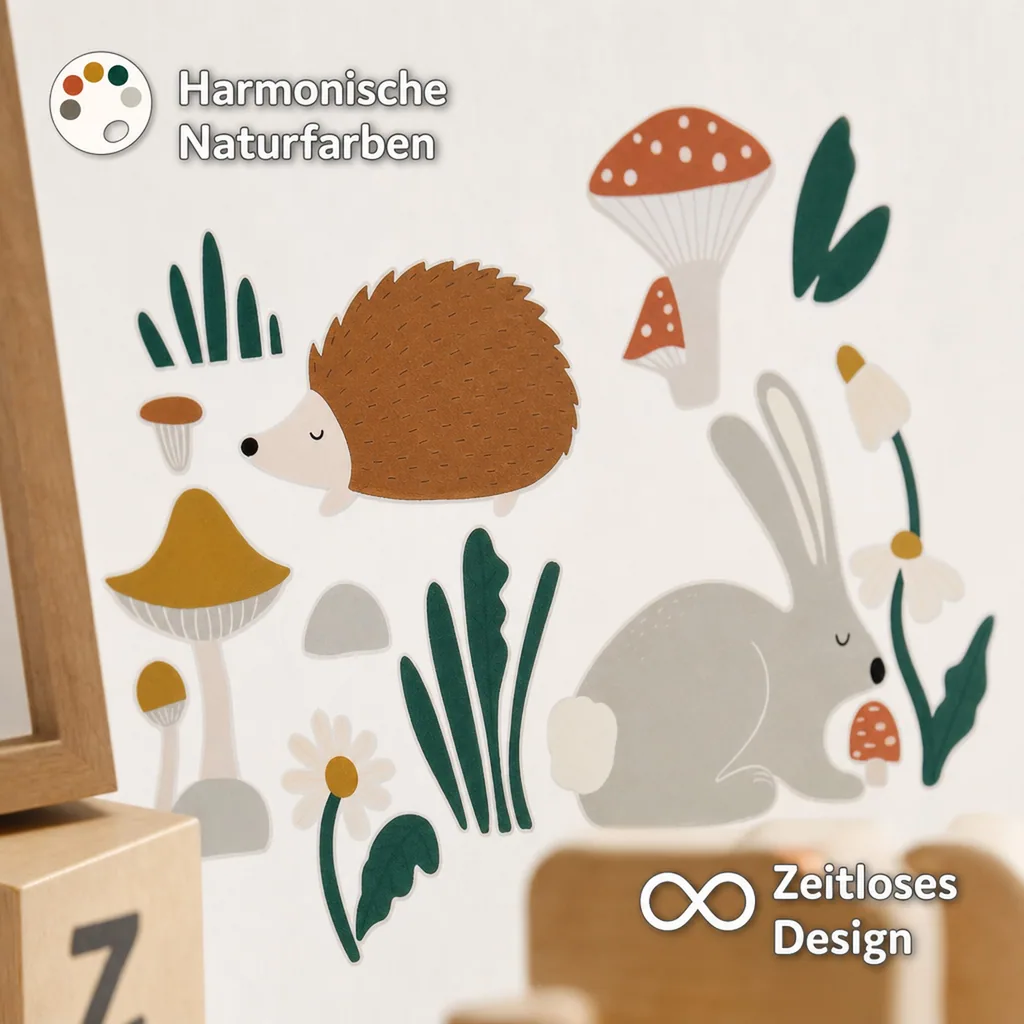 Lilipinso Wandsticker A3 Waldtiere grau braun