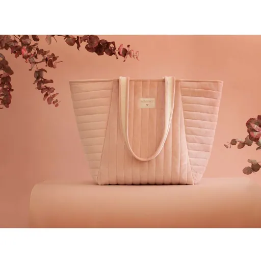 Nobodinoz Wickel-/ Umhängetasche Savanna rosa Samt