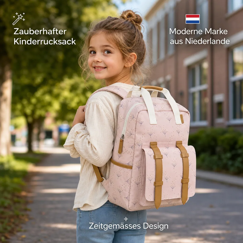 Fresk Kinderrucksack groß Löwenzahn rosa