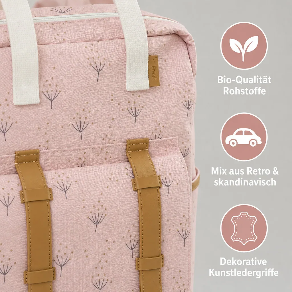 Fresk Kinderrucksack groß Löwenzahn rosa