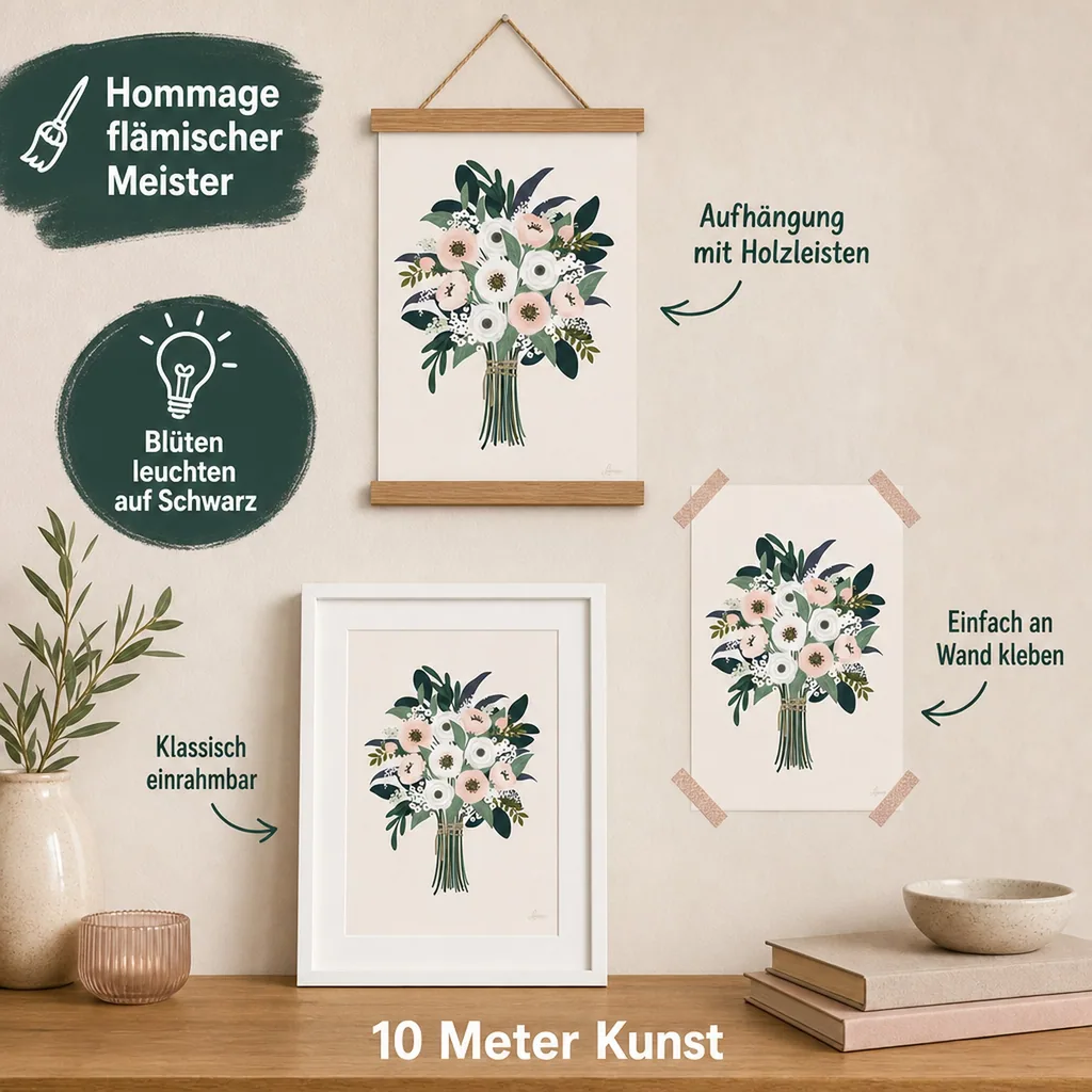 Lilipinso Poster Hübscher Strauss rosa grün