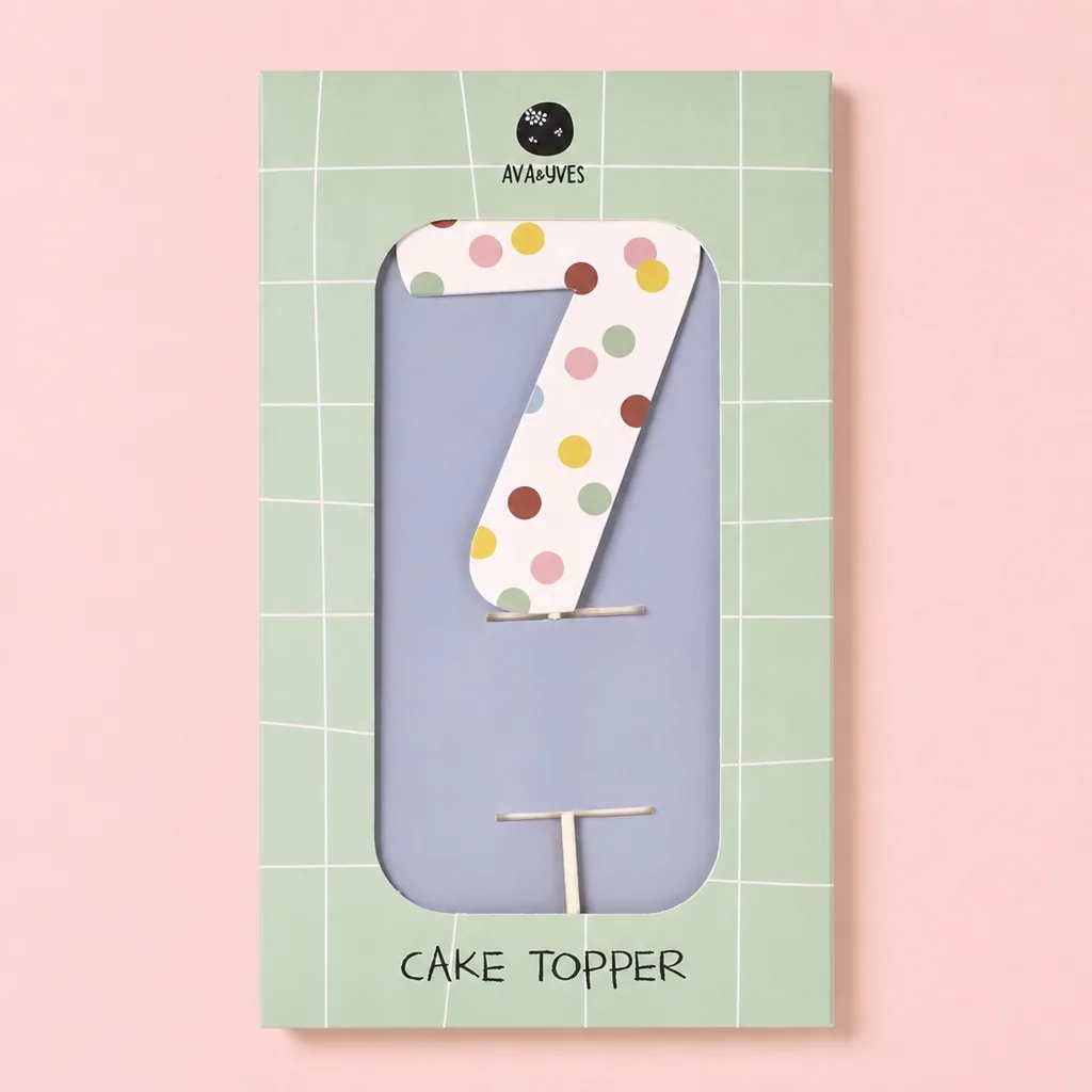 Ava & Yves Cake Topper Zahl "7"