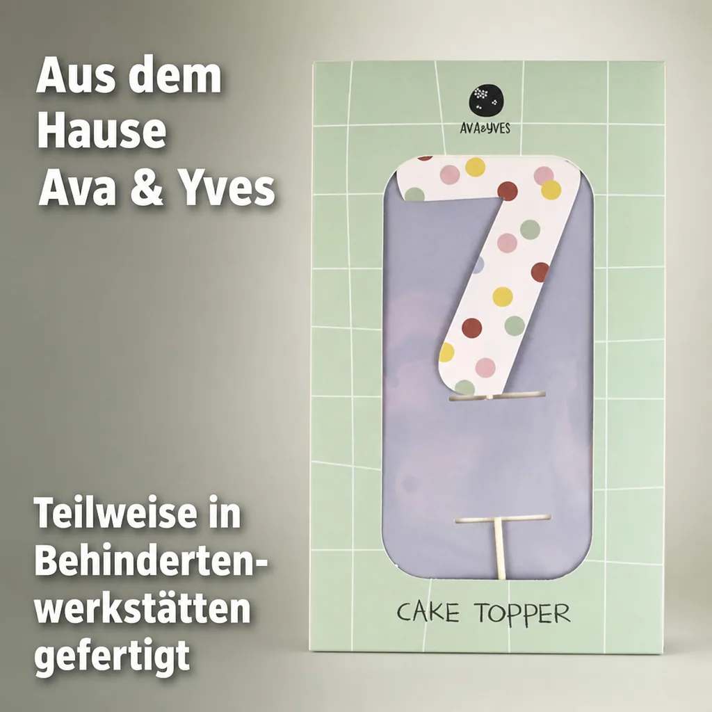 Ava & Yves Cake Topper Zahl "7"